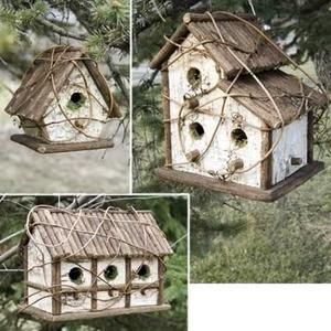 Garden Decor: Birchbark Bird Houses