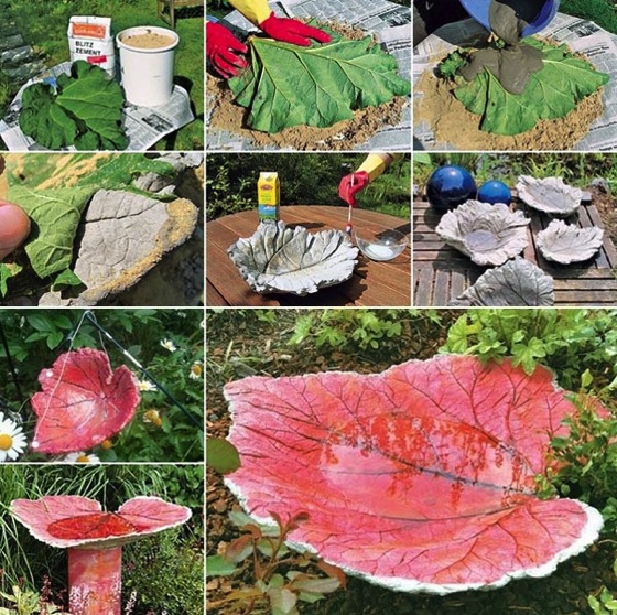 Noted: Concrete Large Leaf Birdbath via WooHome