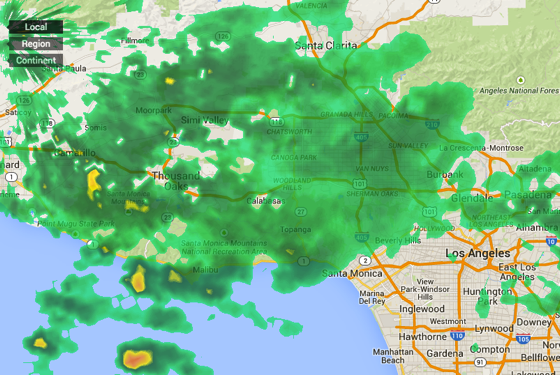Rain, Wonderful Rain radar screeshot