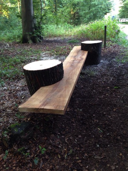 Stump plank seating