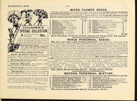 Historical Seed Catalogs:  Choice flower seeds (1898) - 7 in a series