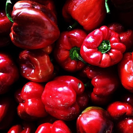 Red Peppers at the Farmers Market via Instagram