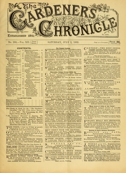 Historical Garden Books: The Gardeners' chronicle : a weekly illustrated journal of horticulture and allied subjects (1892) - 51 in a series