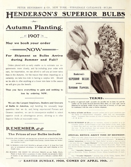 Historical Seed Catalogs: Henderson's bulb-bargains (1907) - 39 in a series