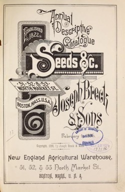 Historical Seed Catalogs: Annual descriptive catalogue of seeds, & c : February 1st, 1886 by Joseph Breck & Sons - 60 in a series