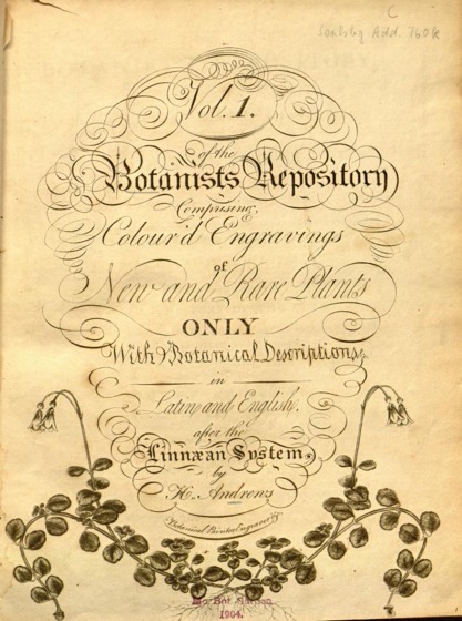 Historical Garden Books - 113 in a series - The botanist's repository for new, and rare plants... (1797)