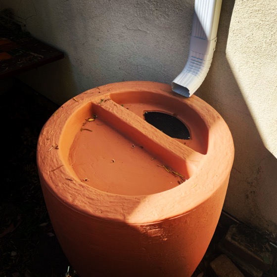 New rain barrel, gutters and downspouts via Instagram