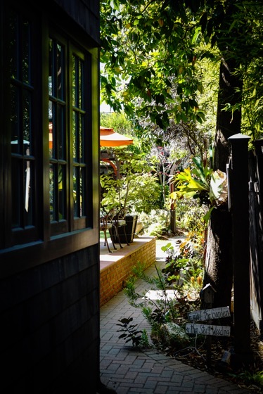 Garden Scene 16, Back garden entrance From the 2022 Mary Lou Heard Memorial Garden Tour via Instagram [Photography] 