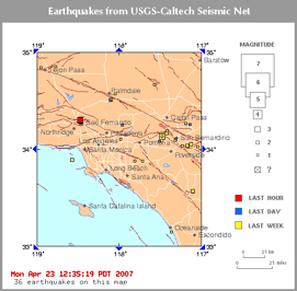 Southern California Quake Map