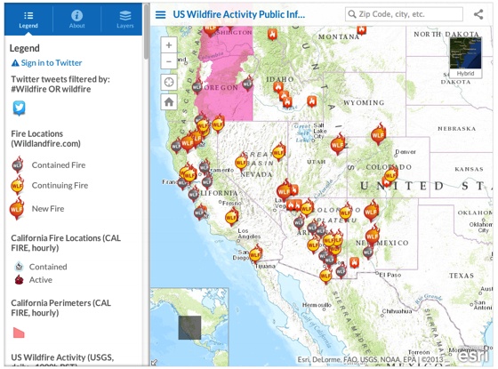 ESRI Integrated Fire Information Map