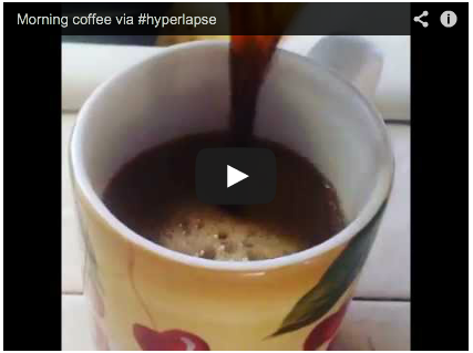 Video: Morning coffee via #hyperlapse