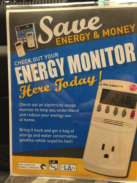 Los Angeles: Check out your energy monitor at the LA Public Library courtesy of the LA DWP