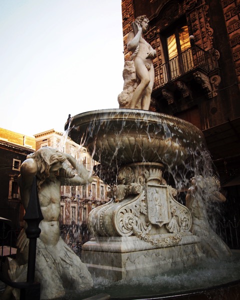 Fontana di Amenano, Catania, Sicily, Italy #sculpture #history #travel #sicily #italy #catania #fountain #art