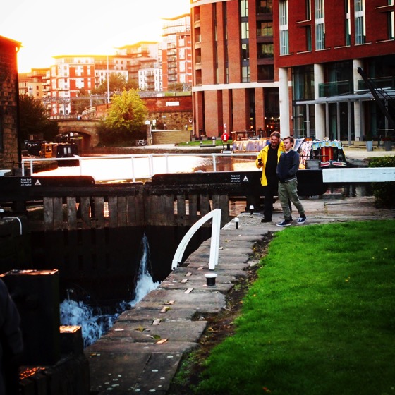 Douglas and Joseph at a lock along the Leeds- Liverpool Canal [Photo]