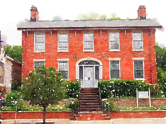 Historic Home, Bedford, Ohio (Watercolor)