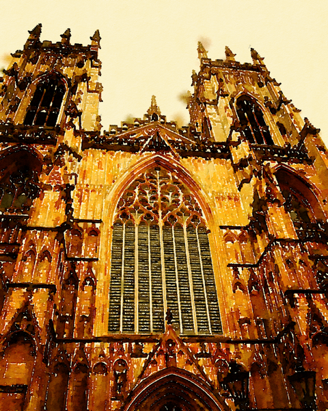 York Minster, Front Facade Watercolor, York, UK [Watercolor]