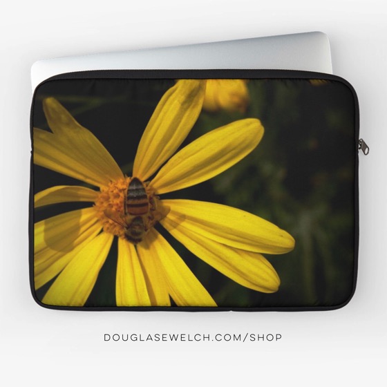Be the first to get this exclusive “Bee on Yellow Flower” laptop sleeve and much more!