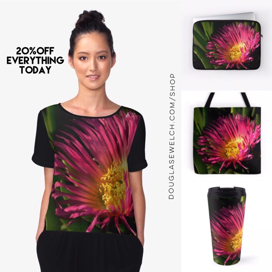 Bring Home Spring with Dazzling Ice Plant Flowers Tops, Totes, Bags, Laptop Sleeves and Much More!