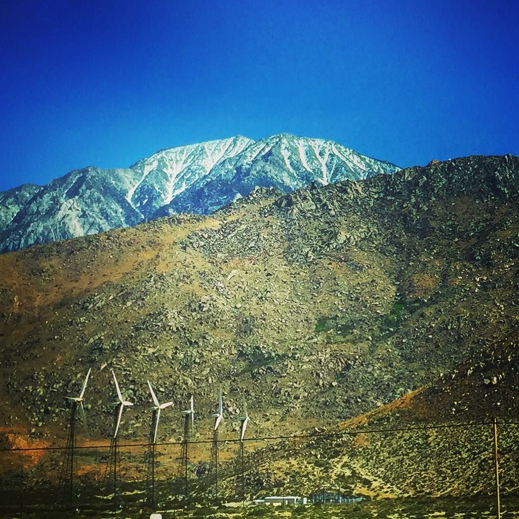 Mount San Jacinto with Snow and Windmills