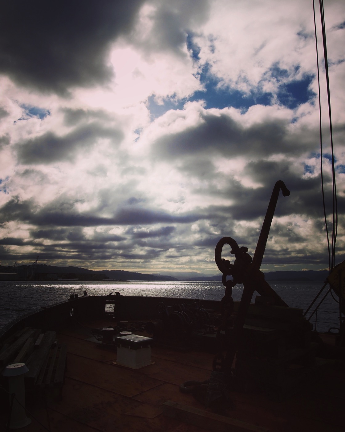View from the Hikitia over Wellington Harbor via Instagram