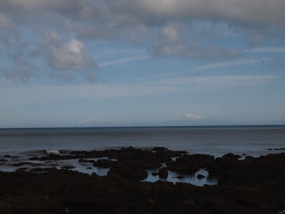 View of South Island with snow covered mountains