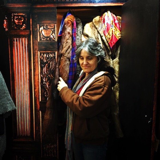 Rosanne emerges from the Wardrobe to continue the tour at Stanborough Mill