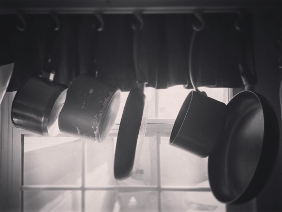 In the kitchen…the pots are waiting via Instagram