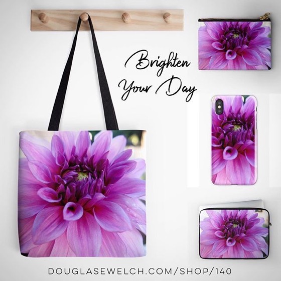 Brighten Your Day with these Pink Dahlia Totes, iPhone Cases, Laptop Sleeves and Much More!