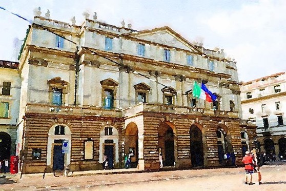 Teatro alla Scala “La Scala” in Watercolor via Instagram