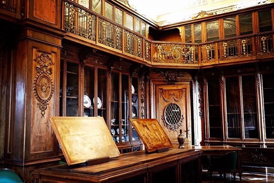 Library, Interior, Villa Reale, Monza, Italy via Instagram
