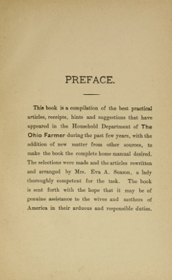 Historical Cooking Books: The Ohio farmer's home guide book by Eva A. Season (1888) - 19 in a series