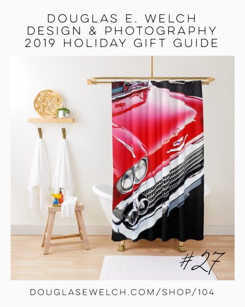 Holiday Gift Guide 2019 27: Rev Up Your Home With This Red Chevy Shower Curtain and More! [For Sale]