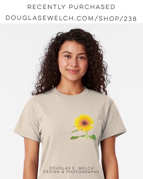 Recently Purchased from Douglas E. Welch Design and Photography - Sunflower in Watercolor Classic T-Shirt