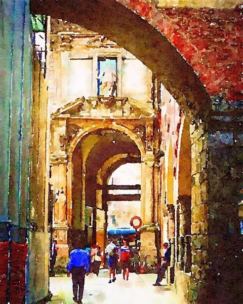 Streets of Milan in Watercolor via Instagram