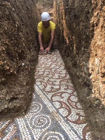 Archeologists Unearth Ancient Roman Mosaic Under a Vineyard via My Modern Met