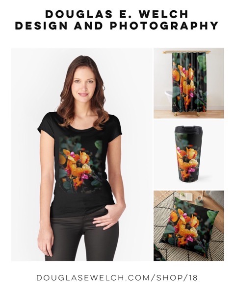Bask In The Glow Of These “Chorizema ‘Bush Flame’” Tees,  Tops, Pillows, and more! [For Sale]