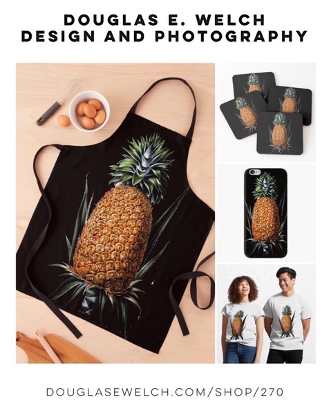 Enjoy This Vintage Pineapple Botanical Print on These Aprons, Tees, Mugs, and more! [For Sale]