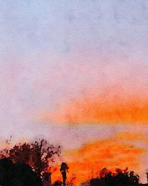 Sunset Watercolor via Instagram