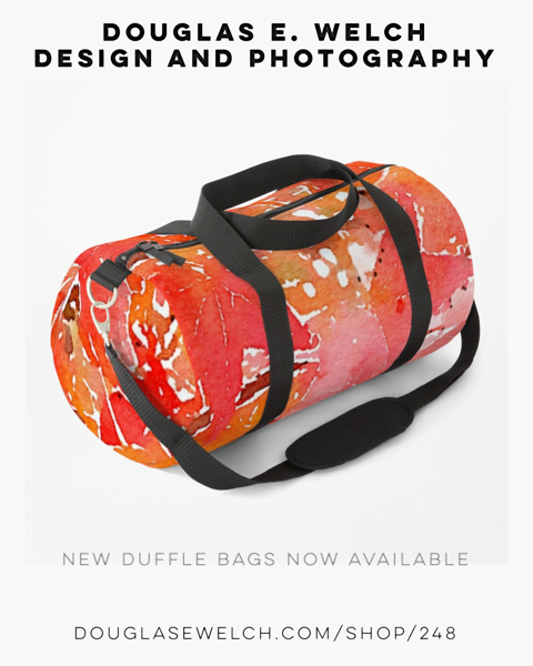 Liquidambar Leaves In Autumn Watercolor Duffle Bags Exclusively From Douglas E. Welch Design and Photography [Buy Now]