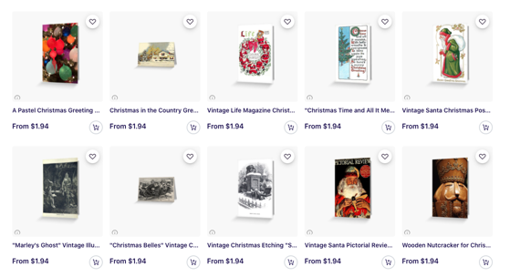 Pssst! - Dreaming of the Christmas Holidays Already? My Vintage and Modern Christmas Cards Are Now Avallable