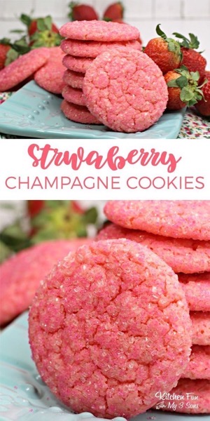 Valentine’s 2021 – 8 in a series – Strawberry Champagne Cookies
