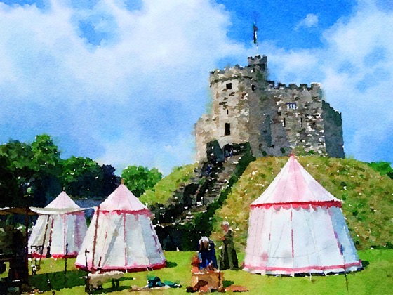 NEW DESIGN: Cardiff Castle Encampment Watercolor Products from Douglas E. Welch Design and Photography [Shopping & Gifts]