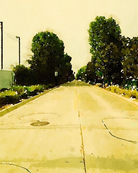Road to Nowhere Photo and Watercolor via Instagram