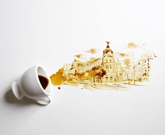Italian Artist Creates Incredible Works of Art From Spilled Coffee
