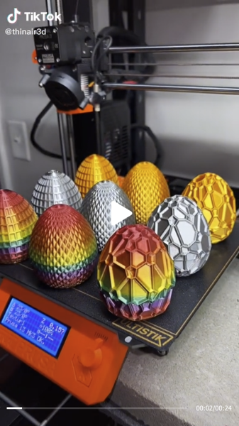 3D Printed Easter Eggs that don’t suck as much as the ones at the store Thin Air 3D on TikTok [Shared]
