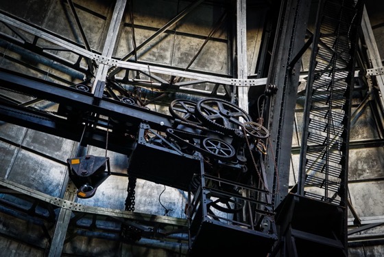 Mechanism to move the dome of the 100” Telescope at Sunset, Mount Wilson Observatory via Instagram [Photography]