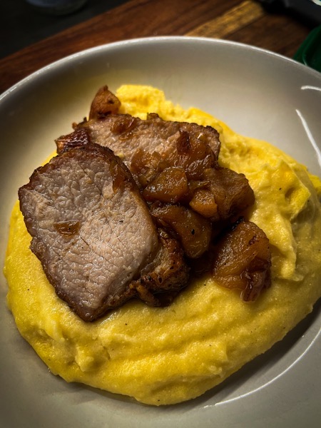 Pork loin Leftovers from dinner 2 nights ago with polenta this time [Food]