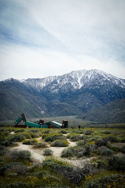 “Sleeping Figure” by Matt Johnson with Mount San Jacinto, Desert X, Coachella Valley, California  [Photography]