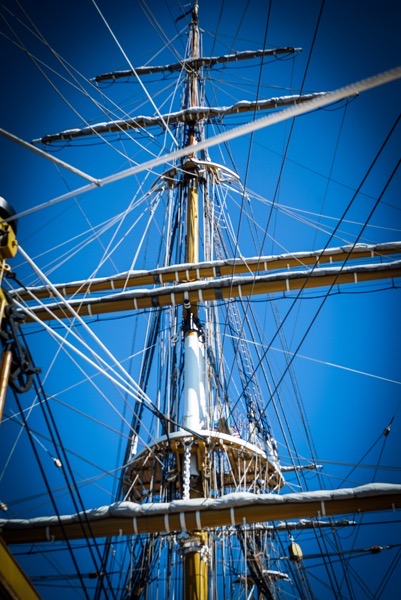 Mast View 7 The Amerigo Vespucci from Italy, Visits Los Angeles 