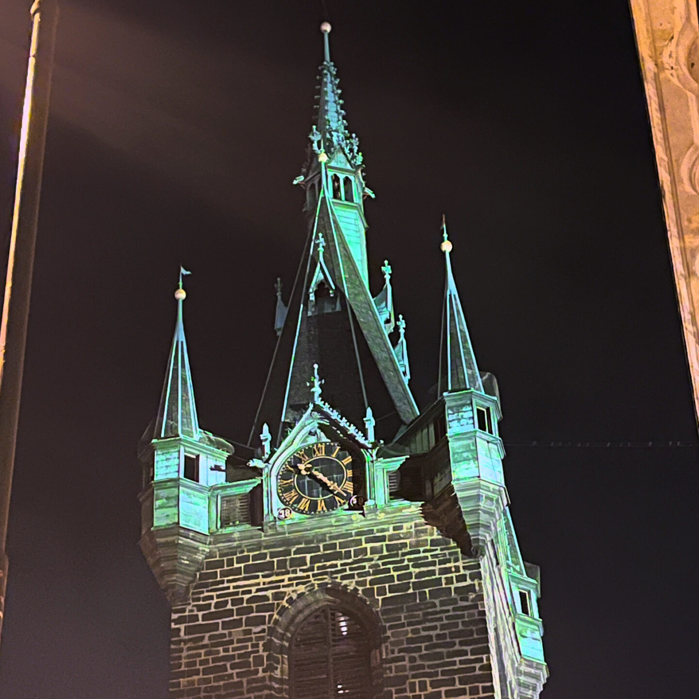 Jindřišská věž (Henry’s Tower) at Night, Prague Architecture 19, Prague, Czechia [Photography]